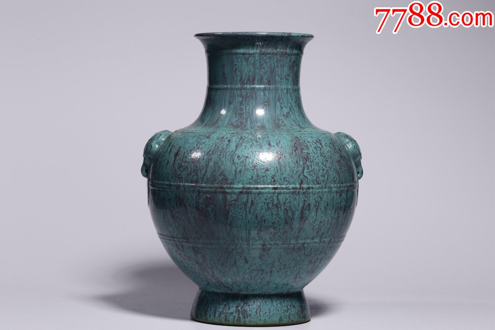 清代雍正年制炉钧釉兽耳尊