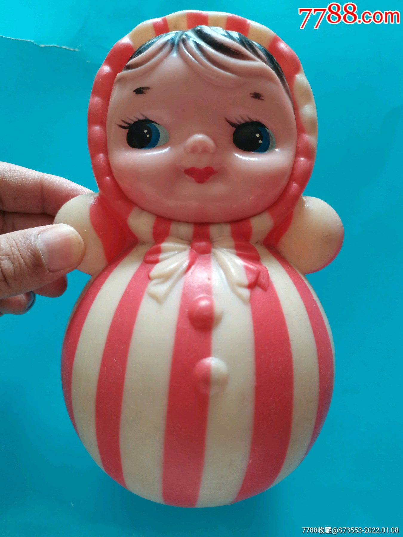 民俗玩具收藏不倒翁红色不倒翁怀旧老玩具