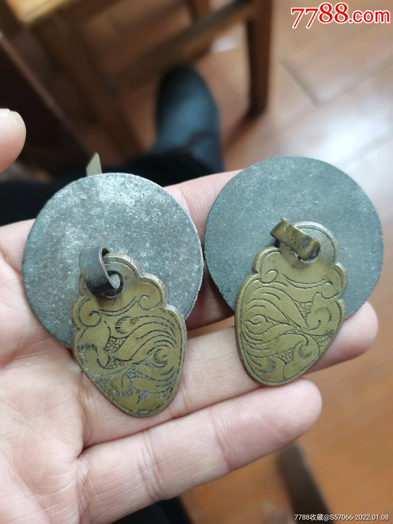 民国漂亮铜拉手一对