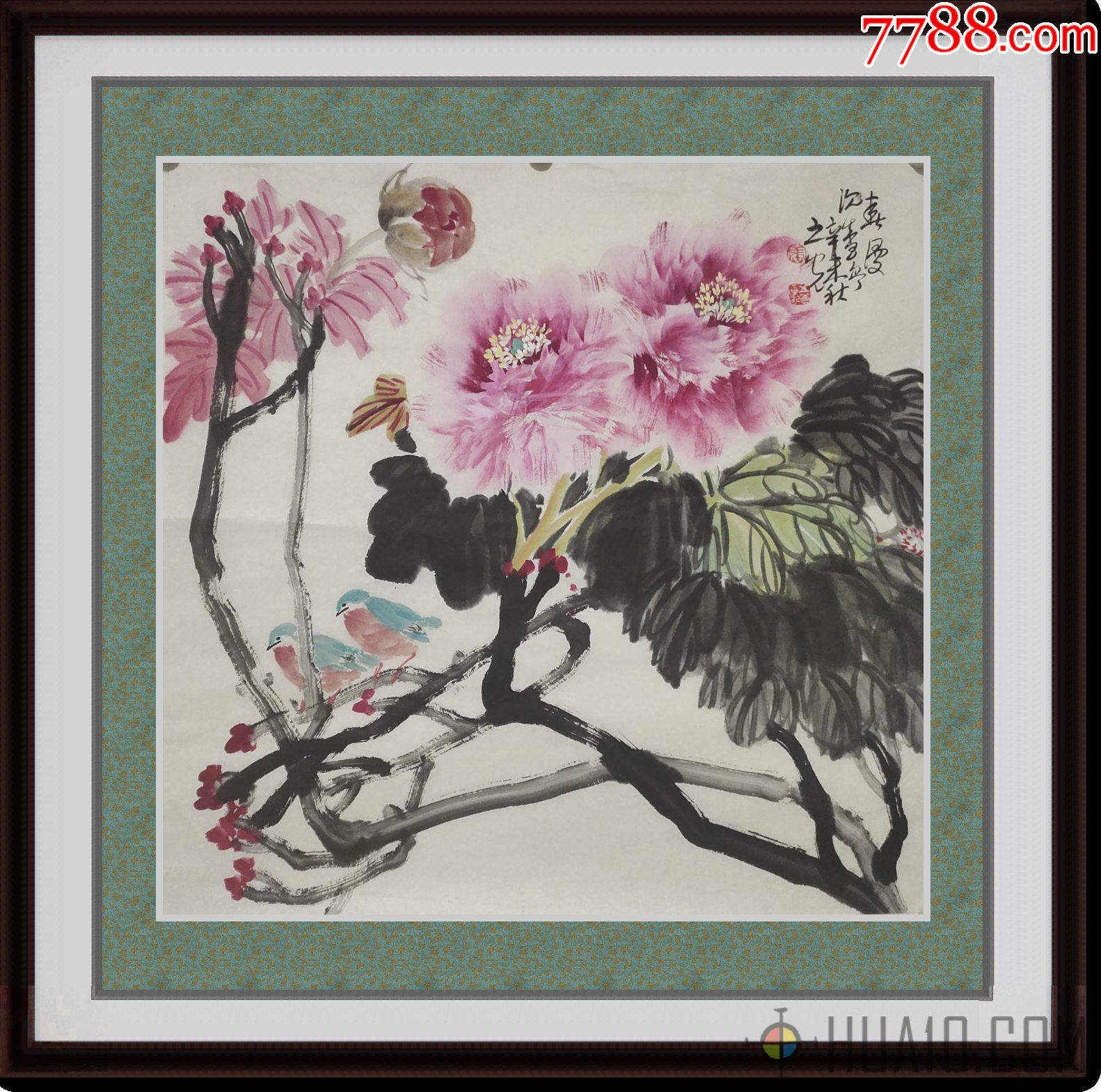 张之光花鸟画68*68，陕西泾阳县人，西安美术学院教授_花鸟国画原作_爱收藏的小学僧【7788收藏__收藏热线】