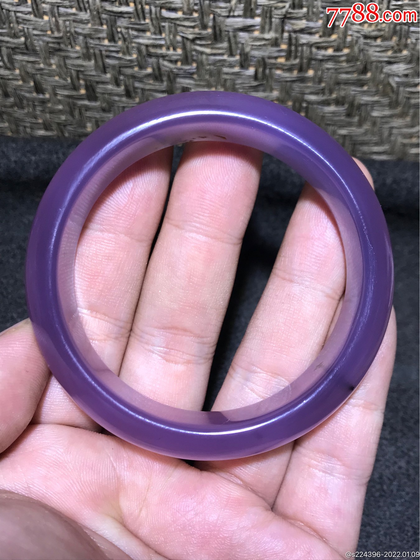 天然紫罗兰玉髓手镯一只-价格:188元-se84813317-玛瑙-零售-7788印章