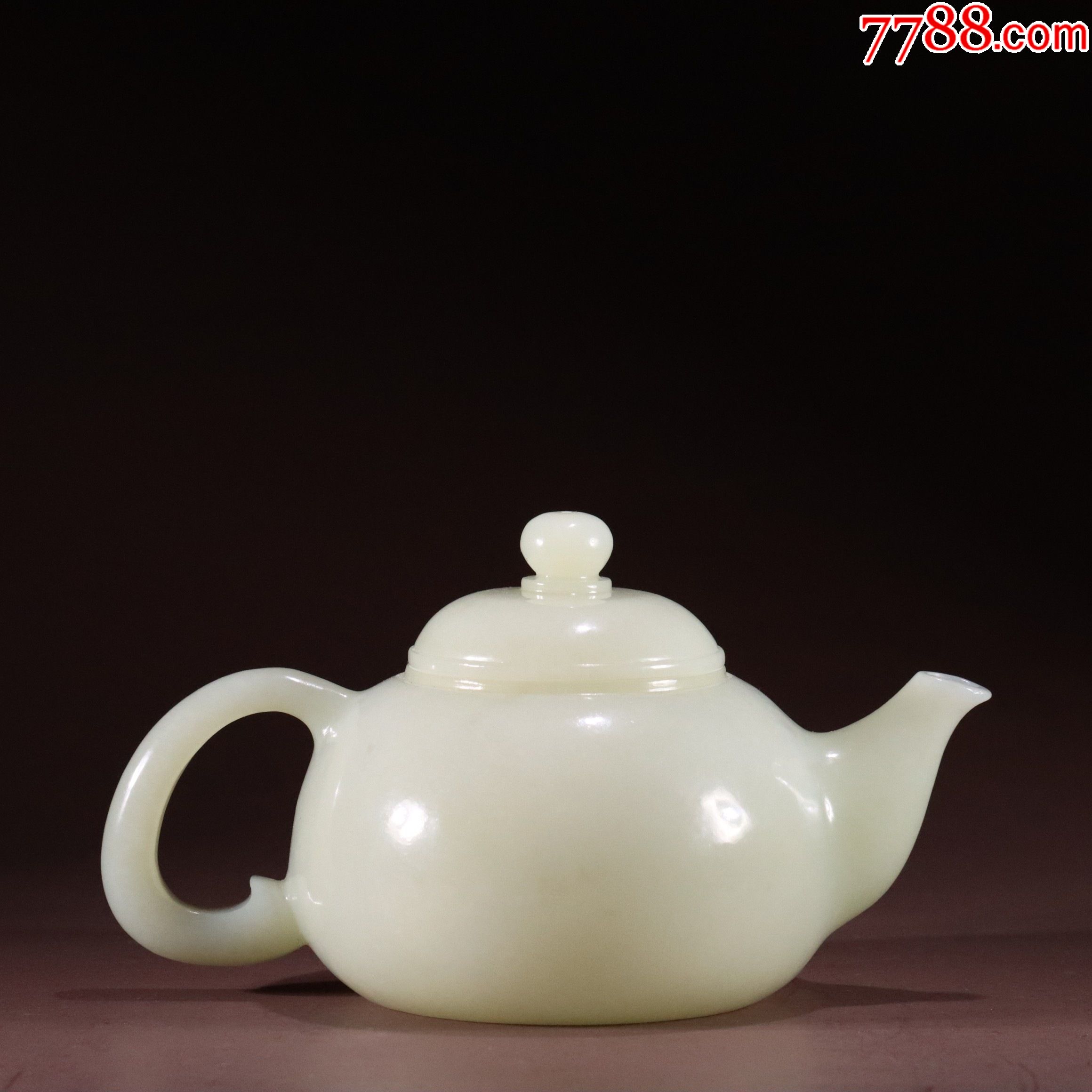 和田玉素工茶壶