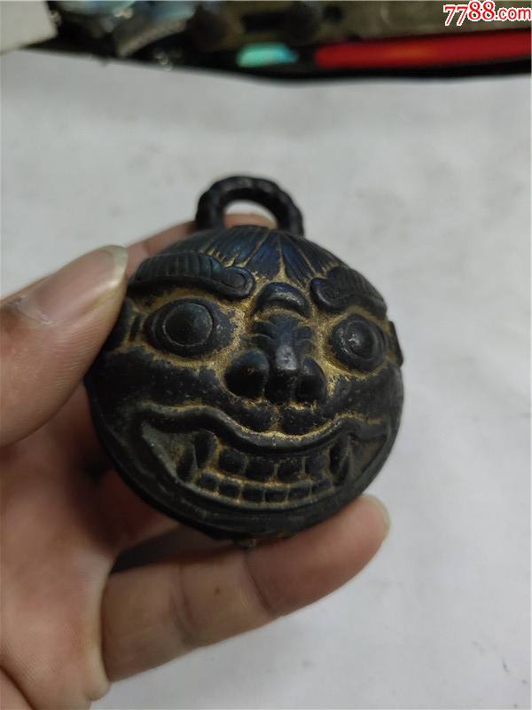 清代鎏金大狮子铜铃铛满工铜铃铜杂件辟邪保平安