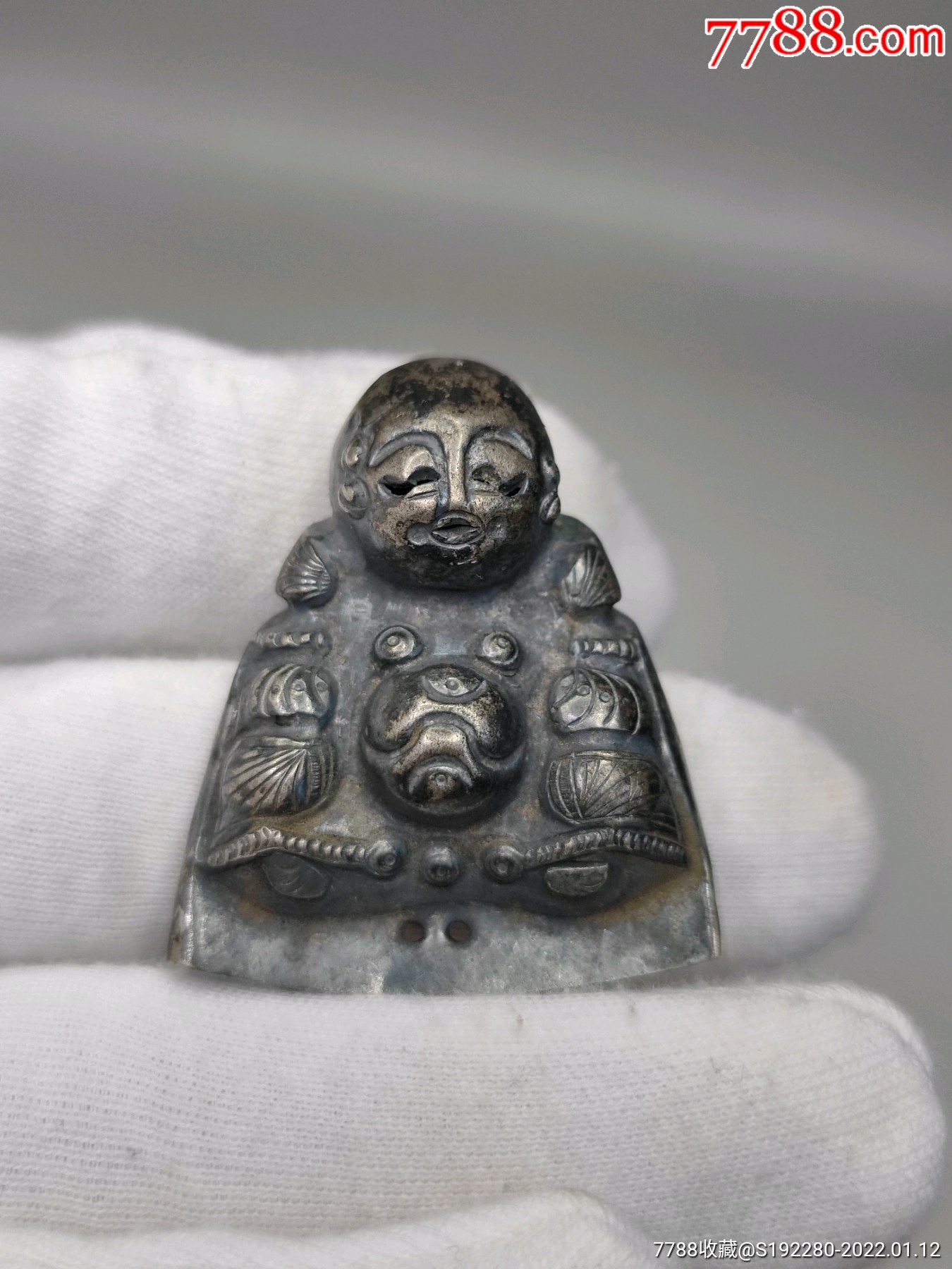 清代银帽花娃娃造型长38cm宽17cm高43cm