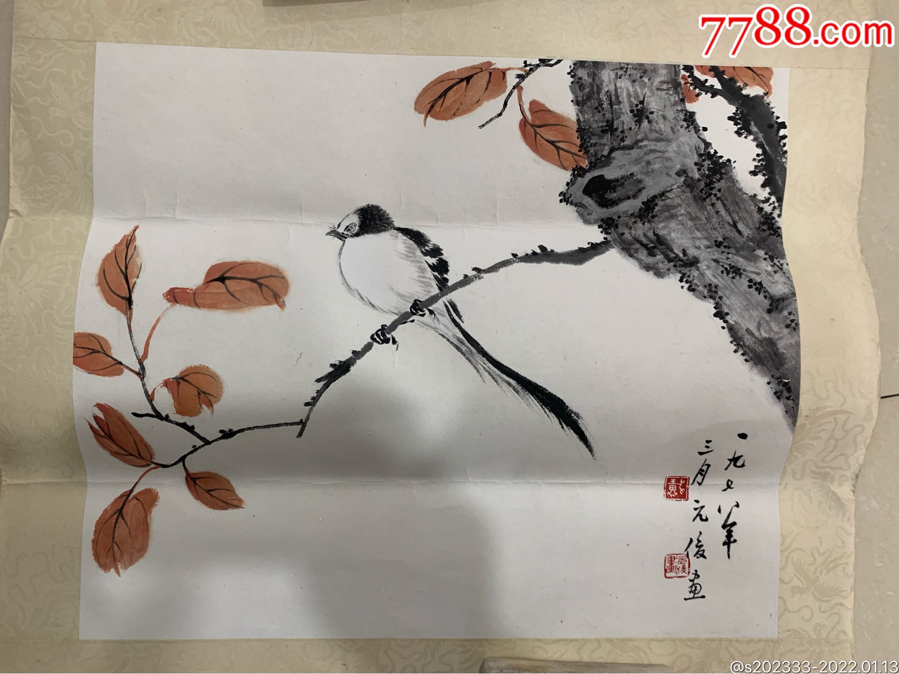 著名常州画家精品花鸟斗方