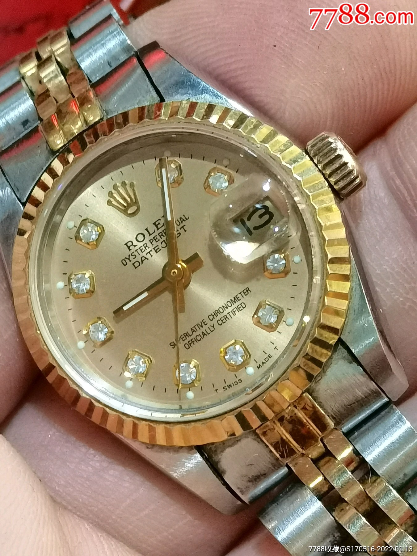 金圈金把头间金表带劳力士全自动女表2688机械_手表/腕表_配件图片
