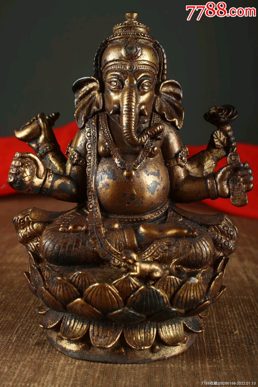 铜鎏金象财神一尊不议价