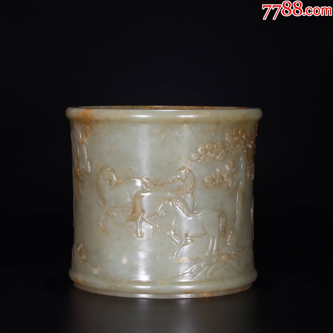 旧藏和田玉笔筒