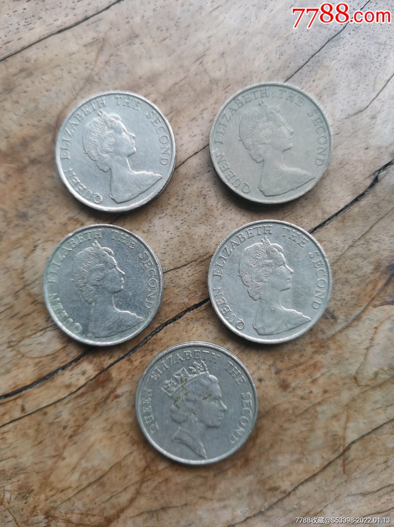 80年81年88年英女皇头像港币伍圆5元5个