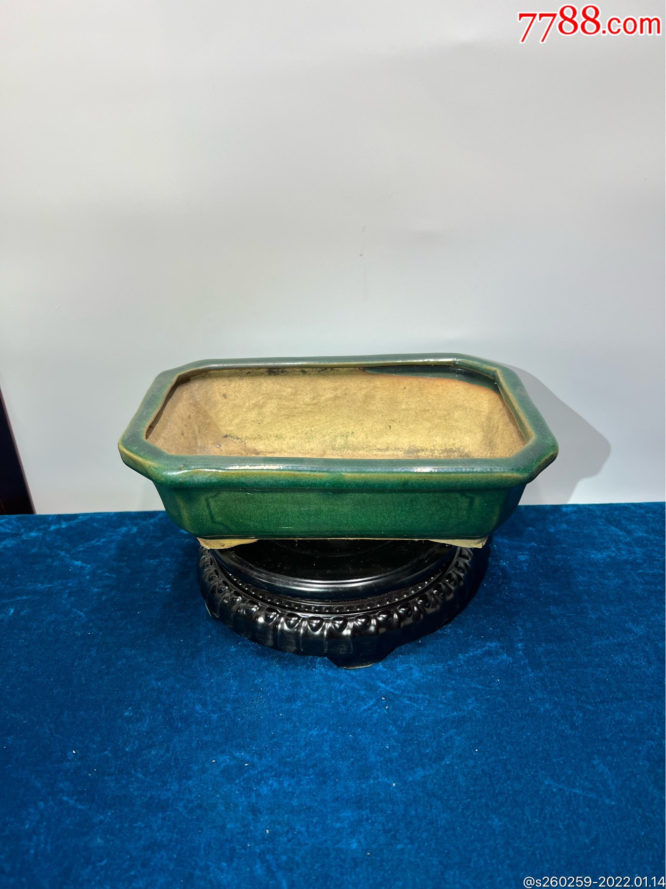 石湾窑绿釉花盆