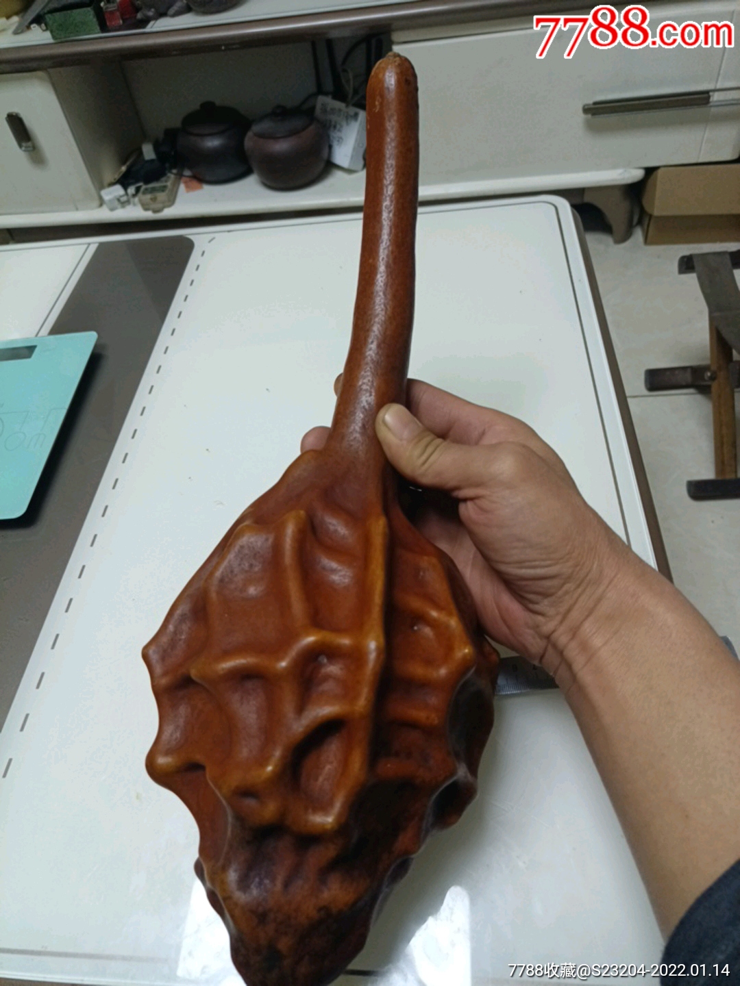 20厘米长几十年的天然男根包浆好器形妙总长42厘米大葫芦