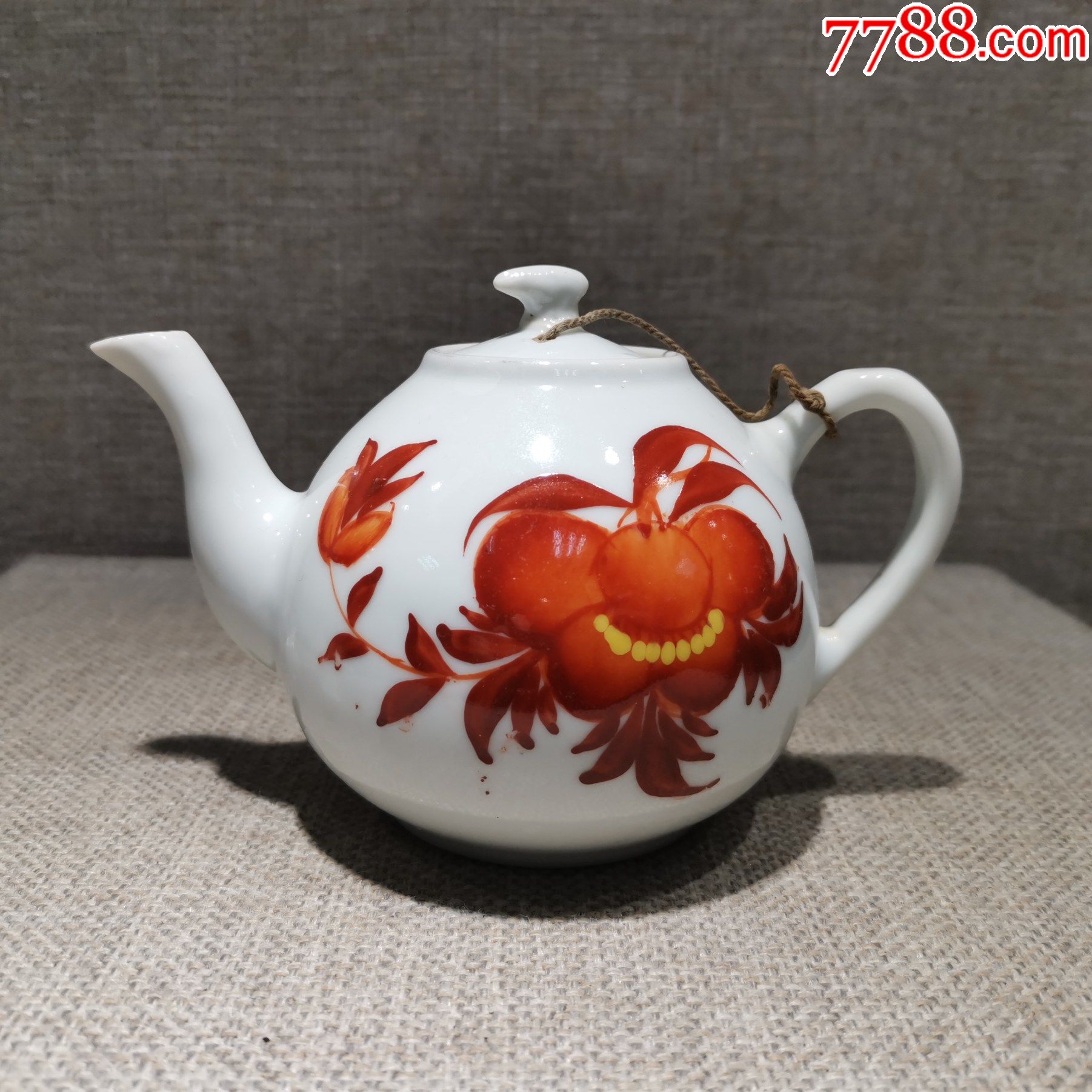 瓷器古玩摆件收藏民国时期老物件手绘图案小茶壶老瓷器真品