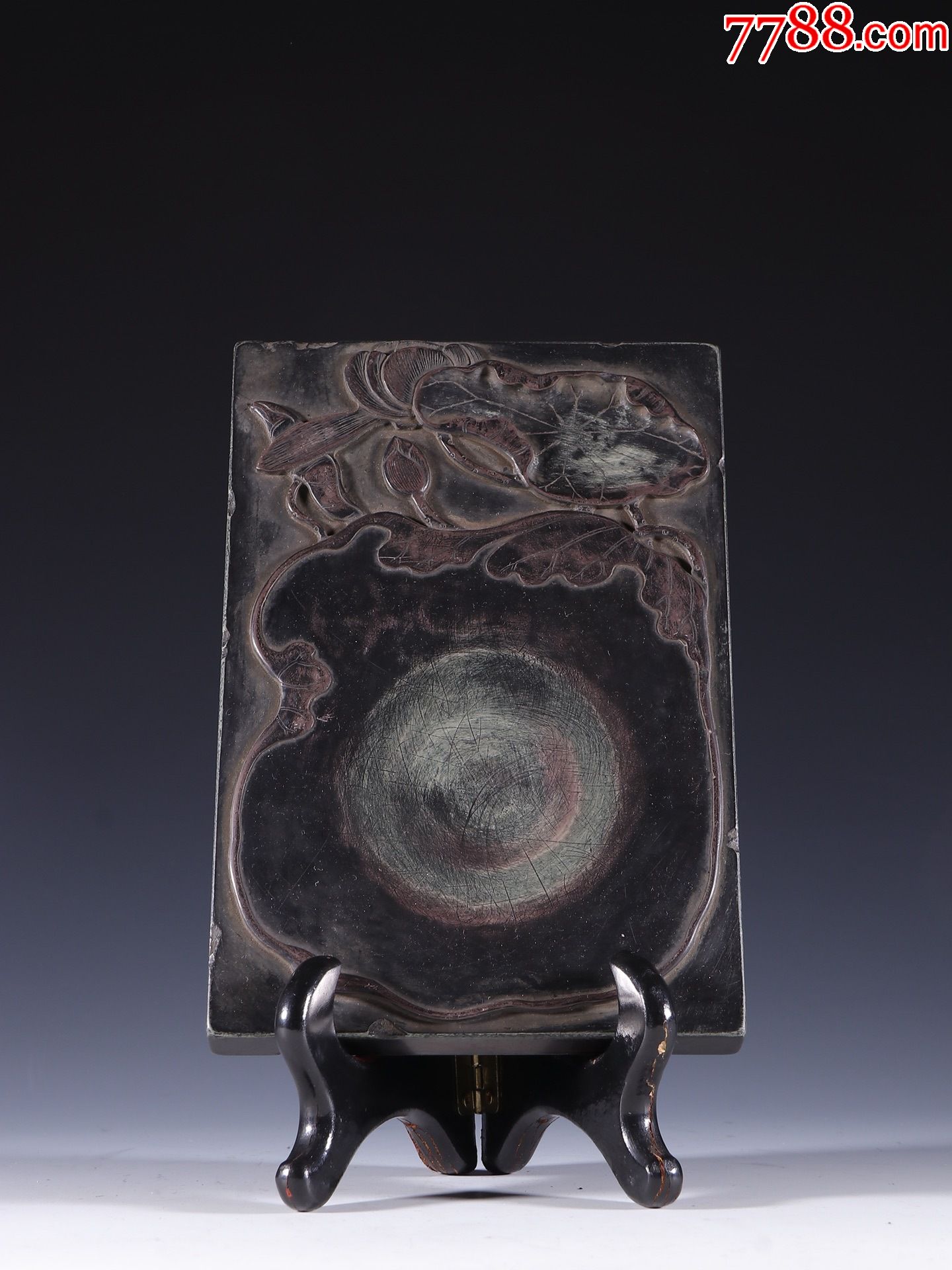 紫袍玉带石荷塘文房砚台