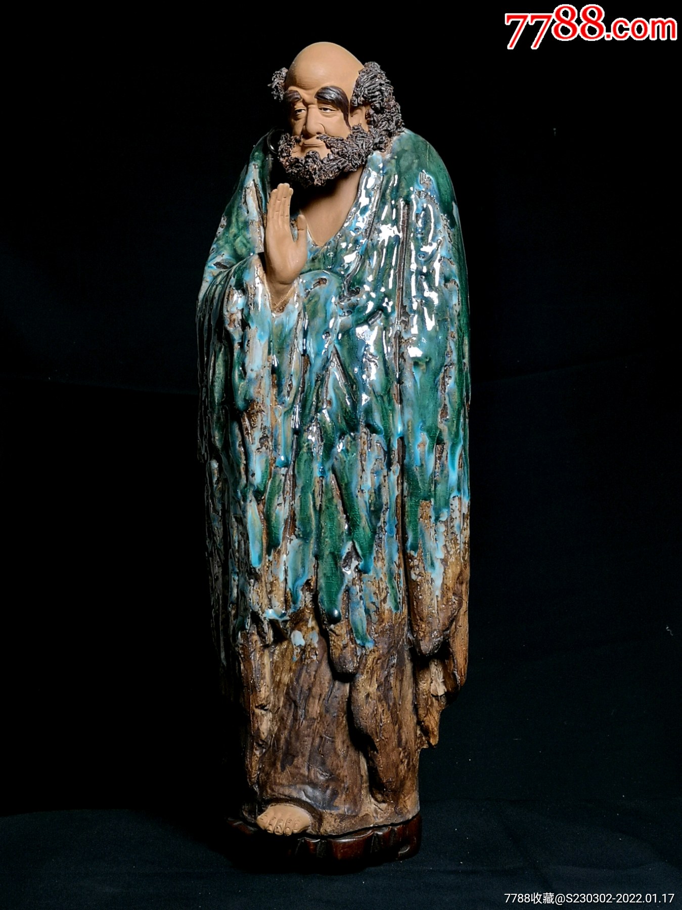 大尺寸石湾窑陶瓷达摩摆件