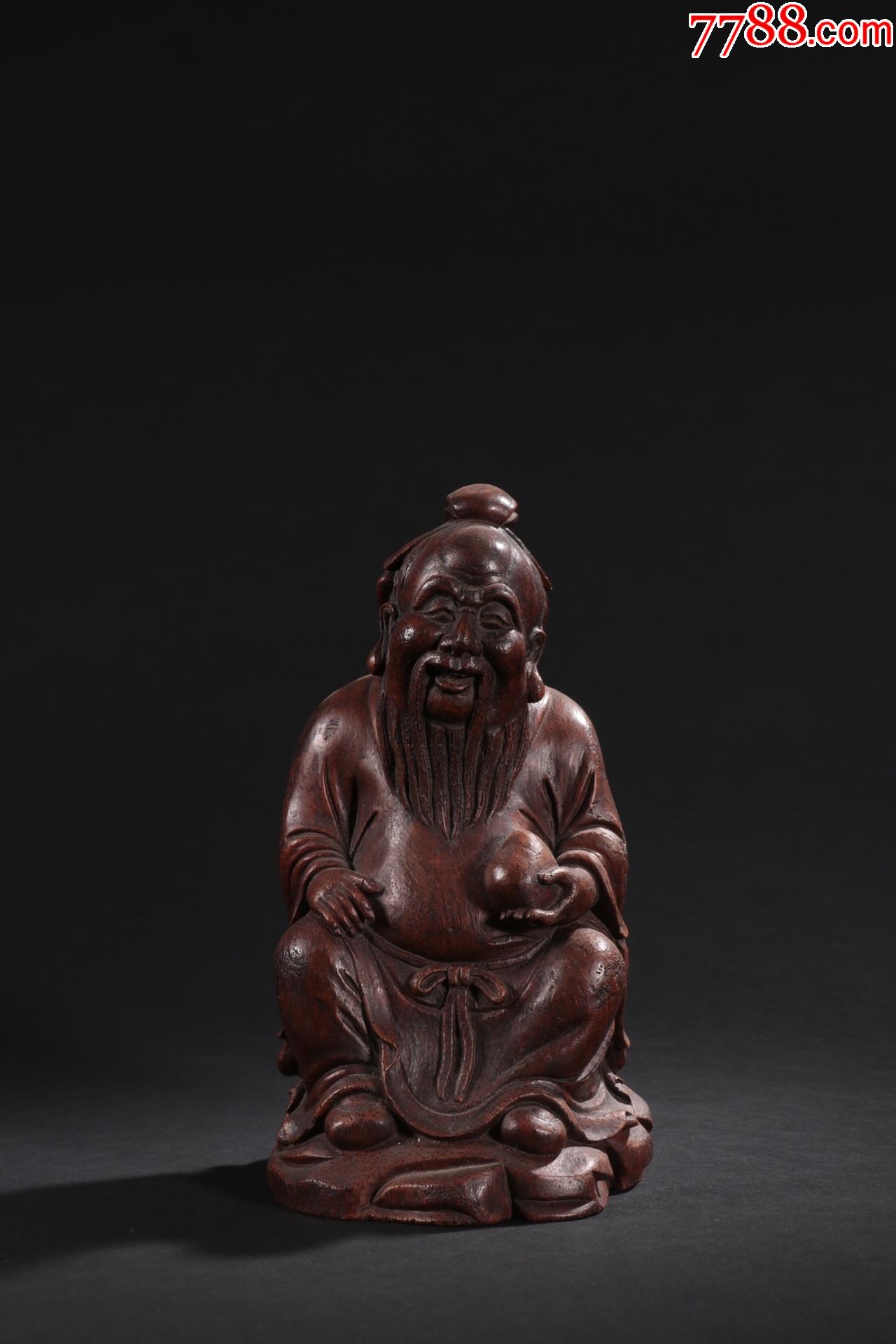 清代老竹雕寿仙翁摆件