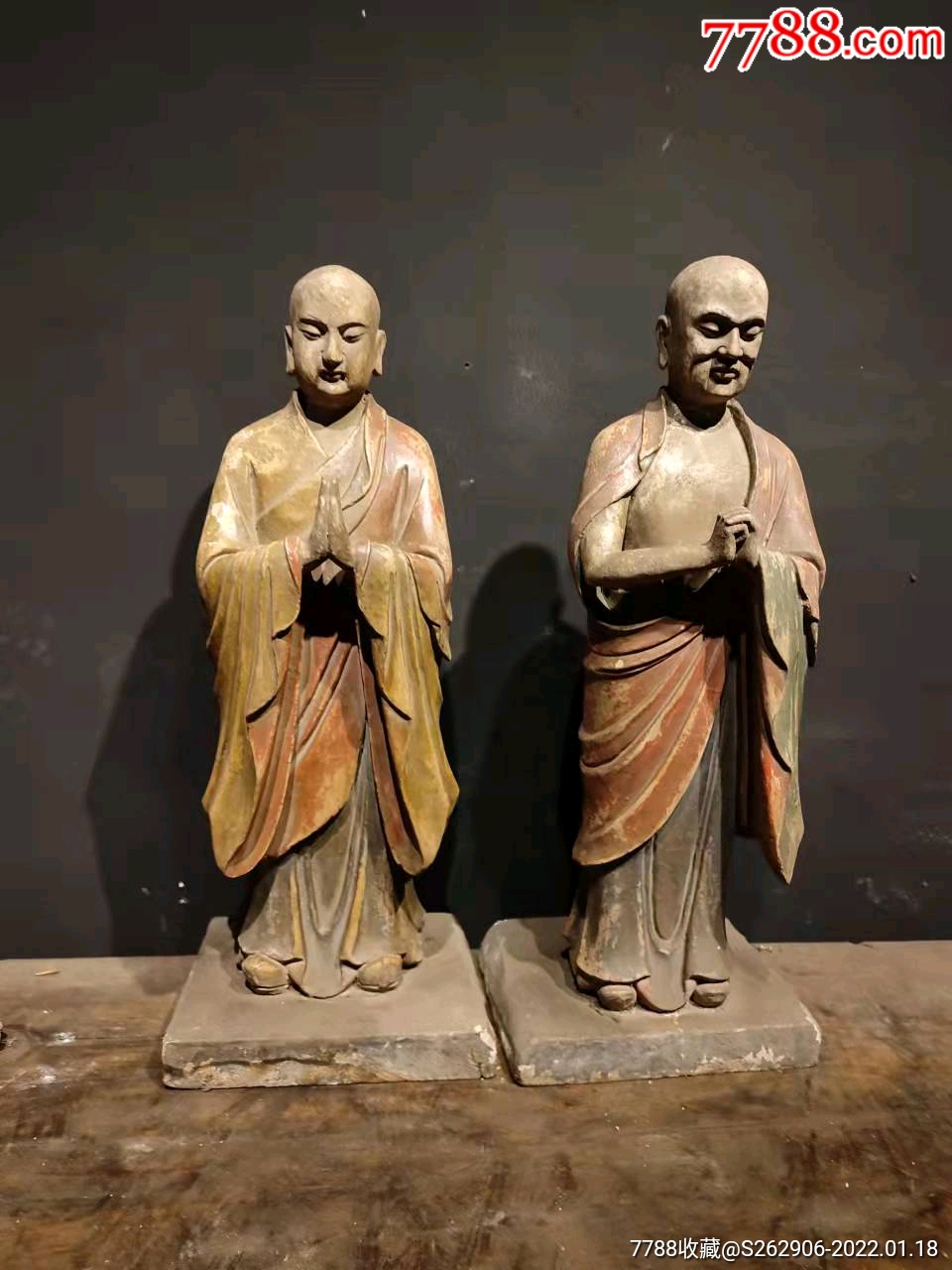 彩绘泥塑佛像阿难迦叶