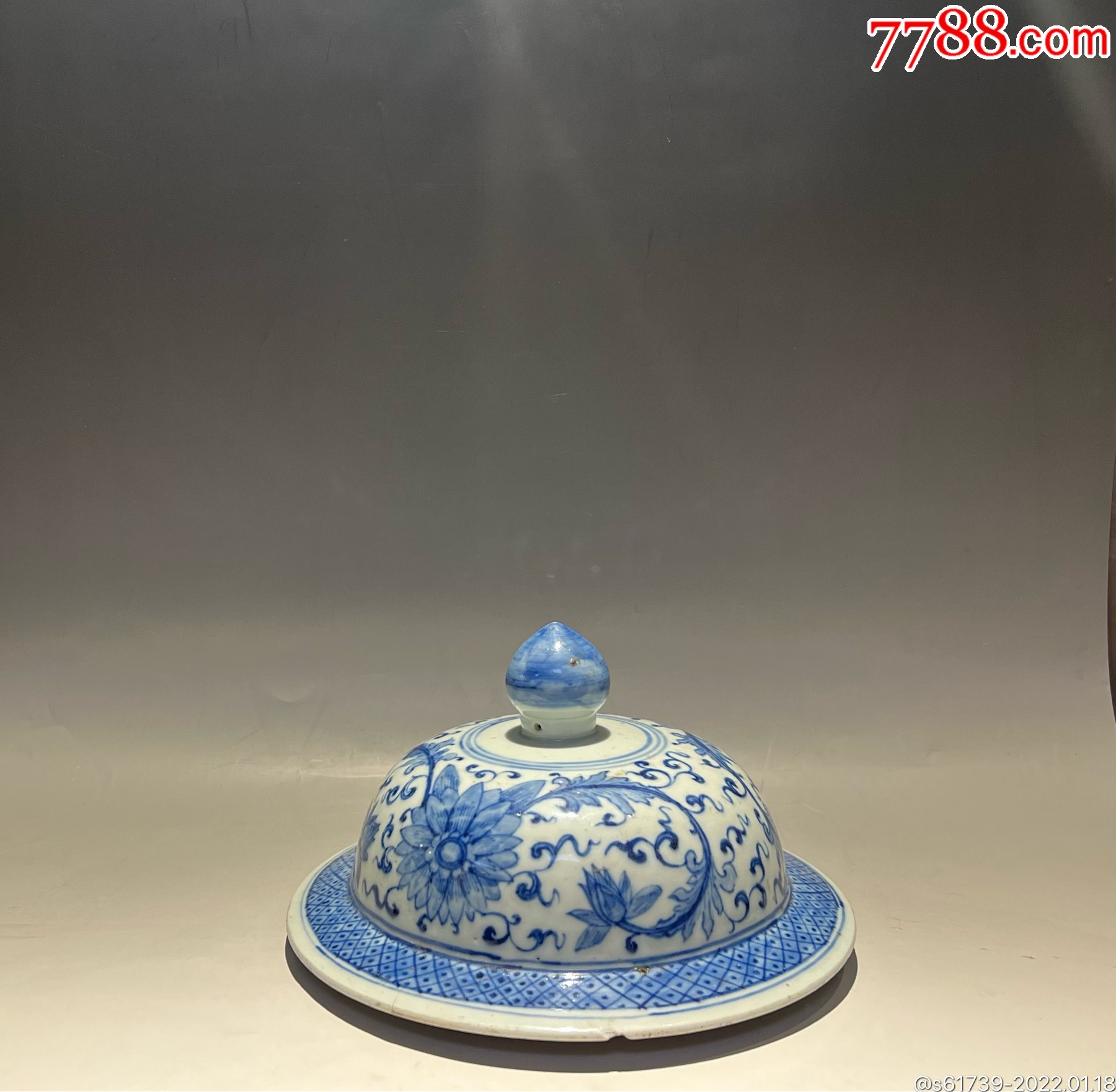 清代缠枝莲将军罐盖