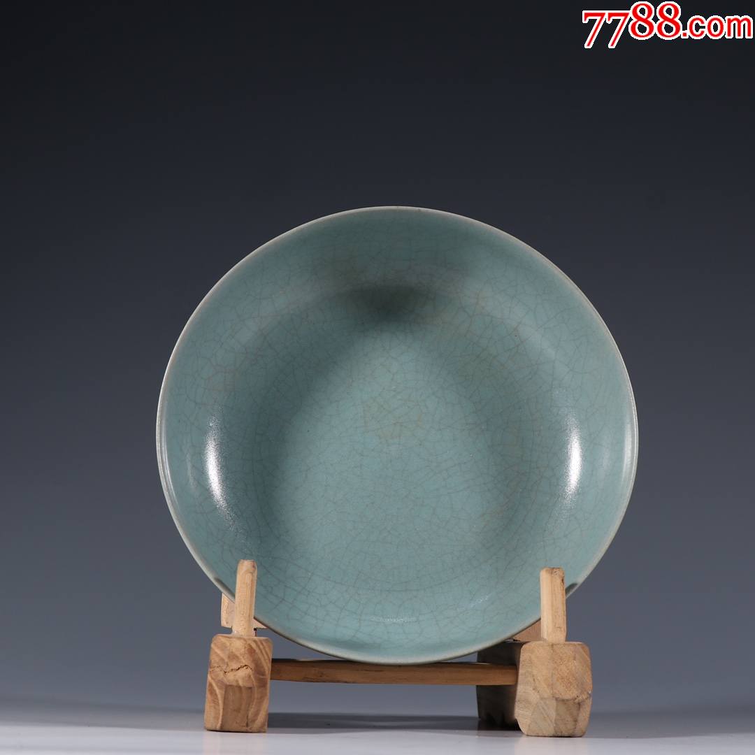 宋代汝窑满开片圈足盘-青瓷/秘色瓷-7788青花瓷收藏