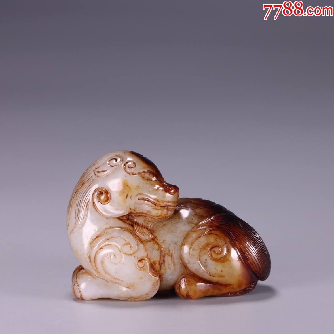 和田玉瑞兽雕件a84s40f