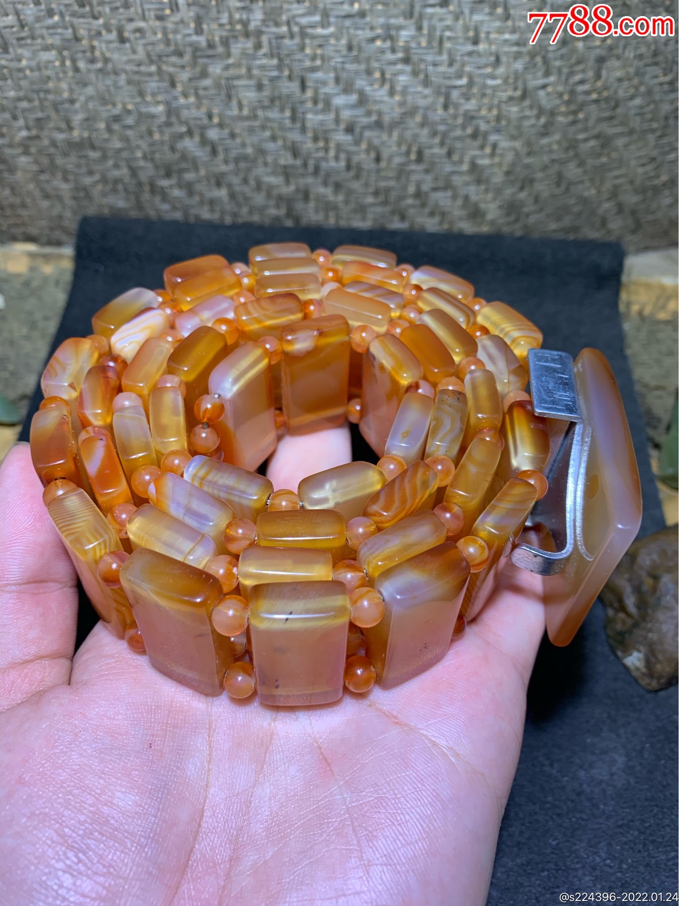 精美天然高玉化巴西玛瑙腰带一条,-价格:240元-se85070858-玛瑙-零售