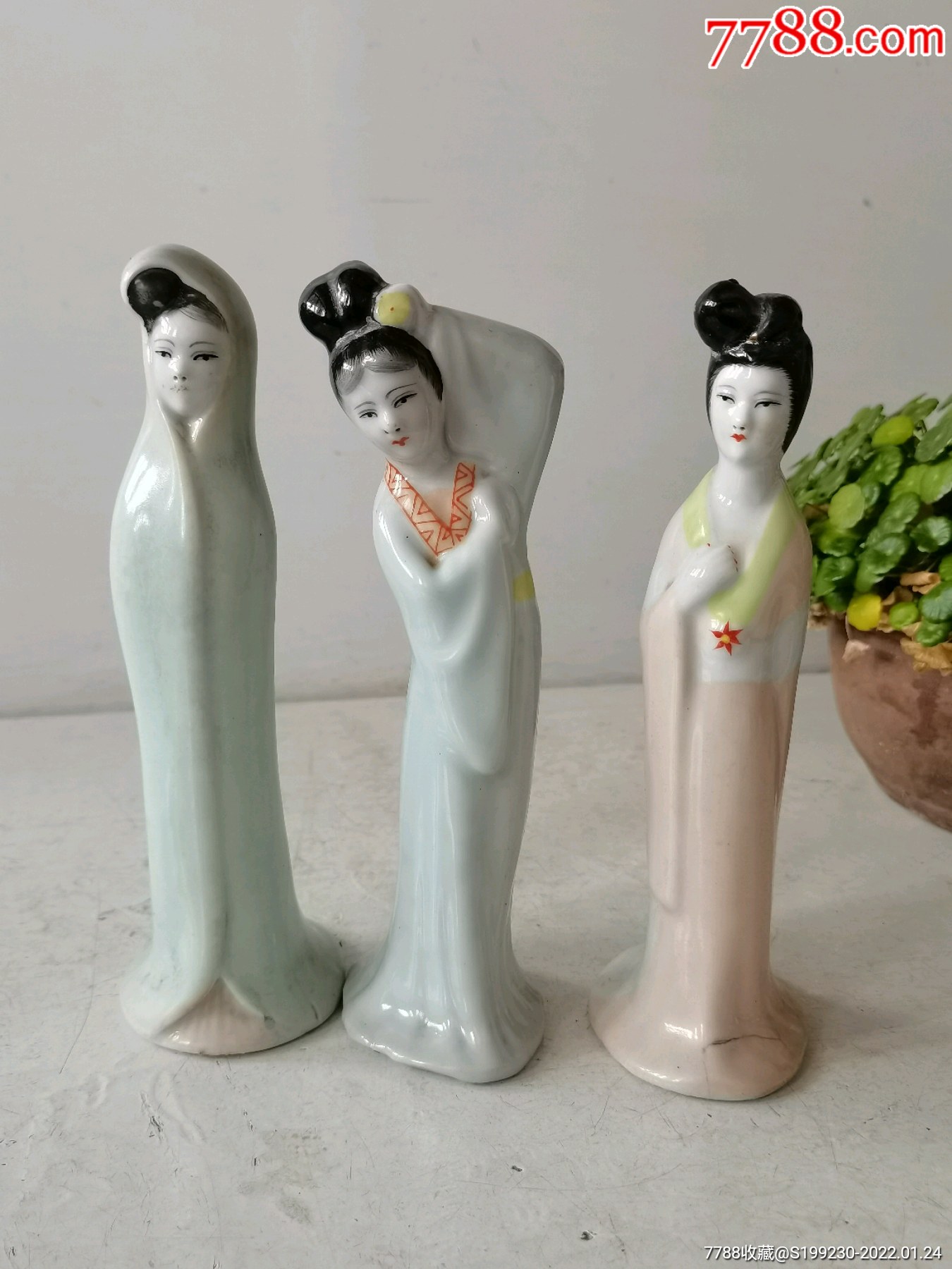 瓷塑美人像瓷塑人物摆件小瓷人