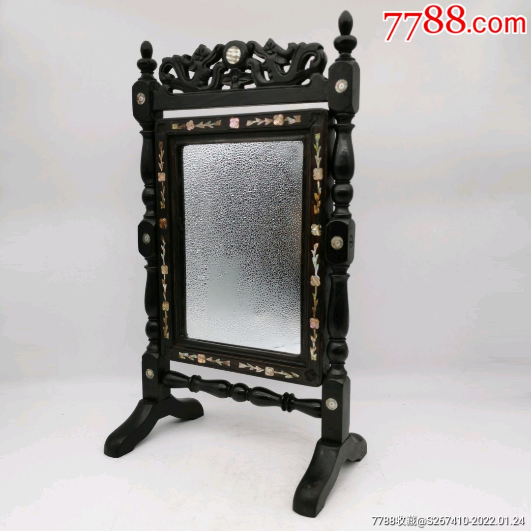 红木嵌螺钿梳妆镜,其他木艺家具,单件家具,红木,清朝,se85084512,零售