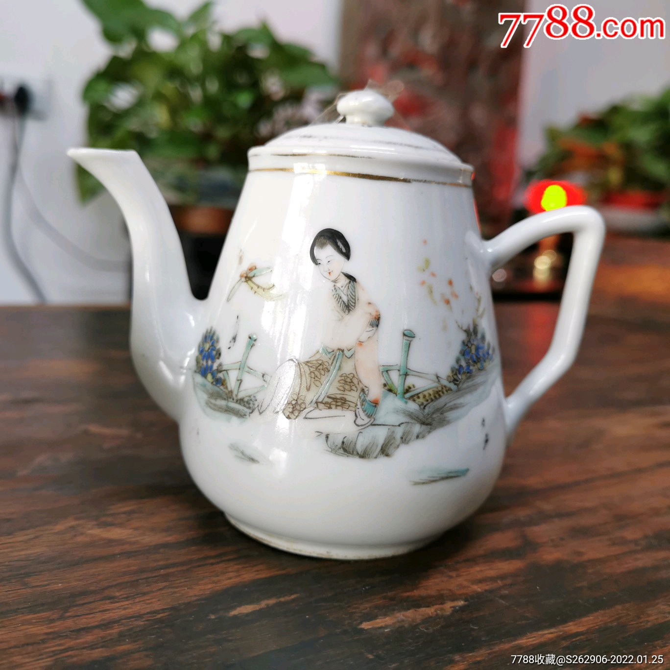 民国粉彩人物瓷壶-彩绘瓷/彩瓷-7788旧书网