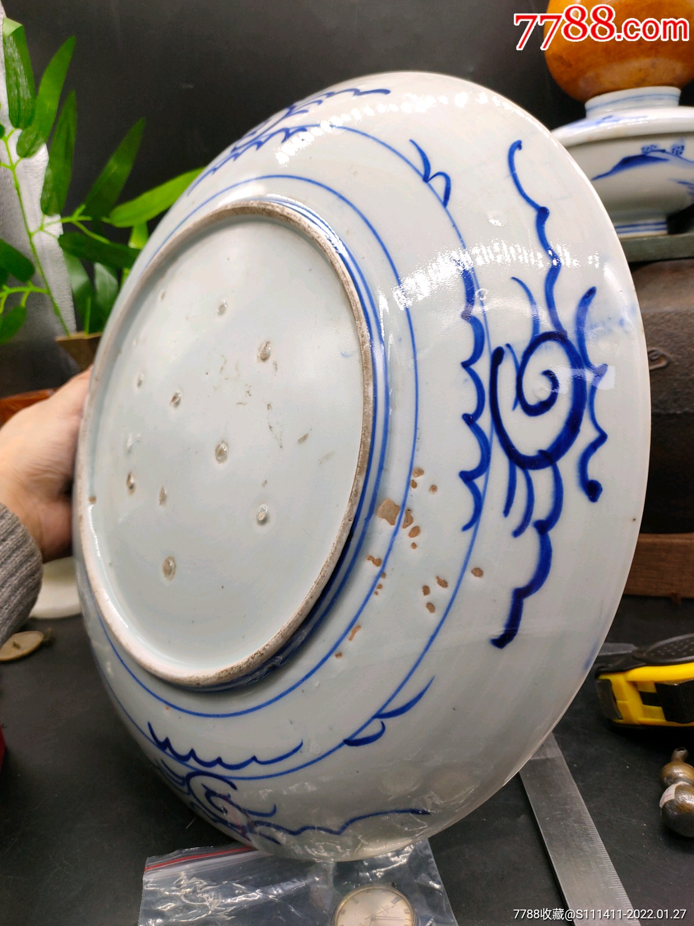 清末民国时期青花赏盘一只_青花瓷_第6张_7788琉璃收藏