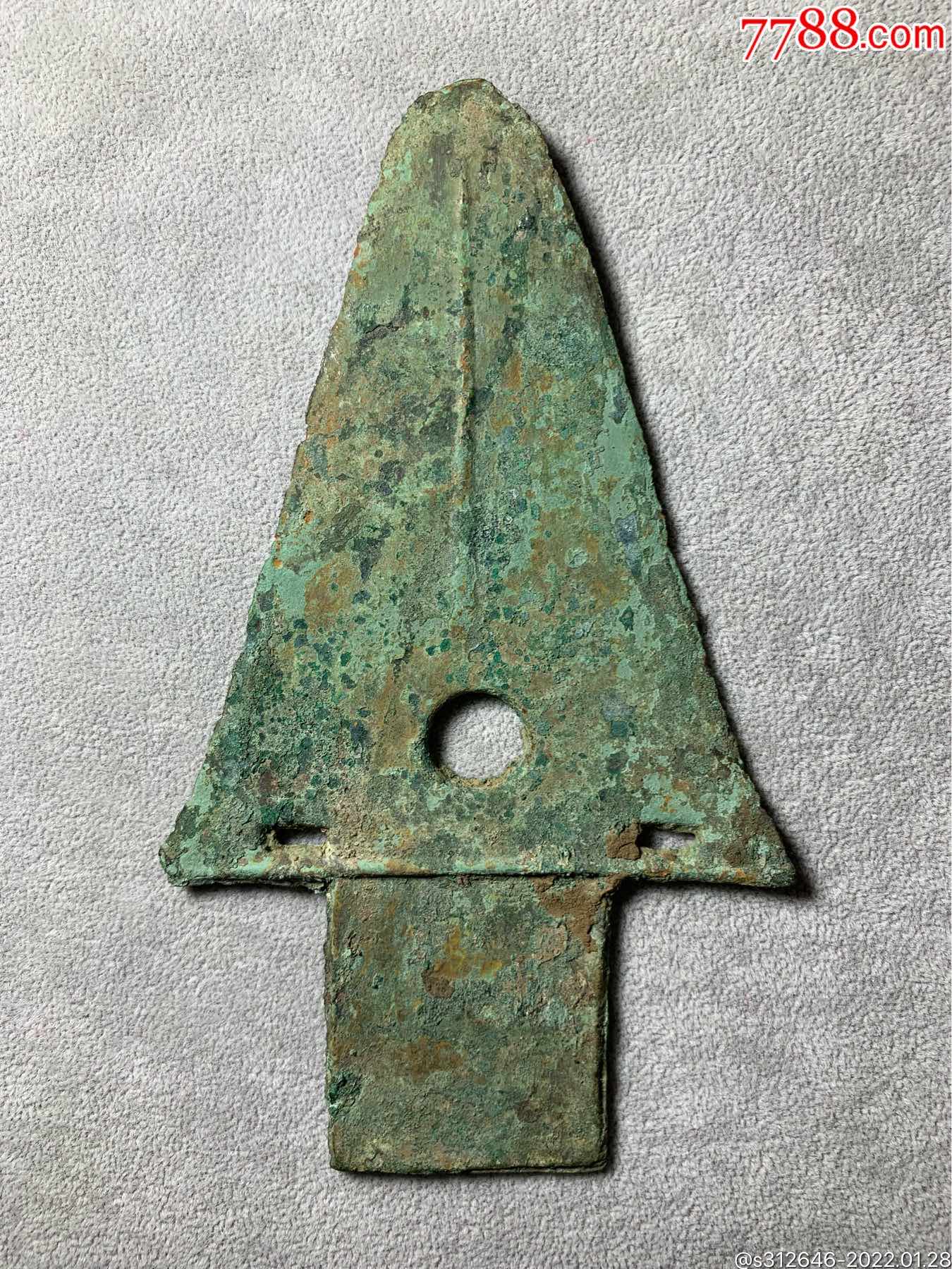 商代三角援青铜戈,铜博评级真假无忧-价格:7800元-se85129867-铜杂件
