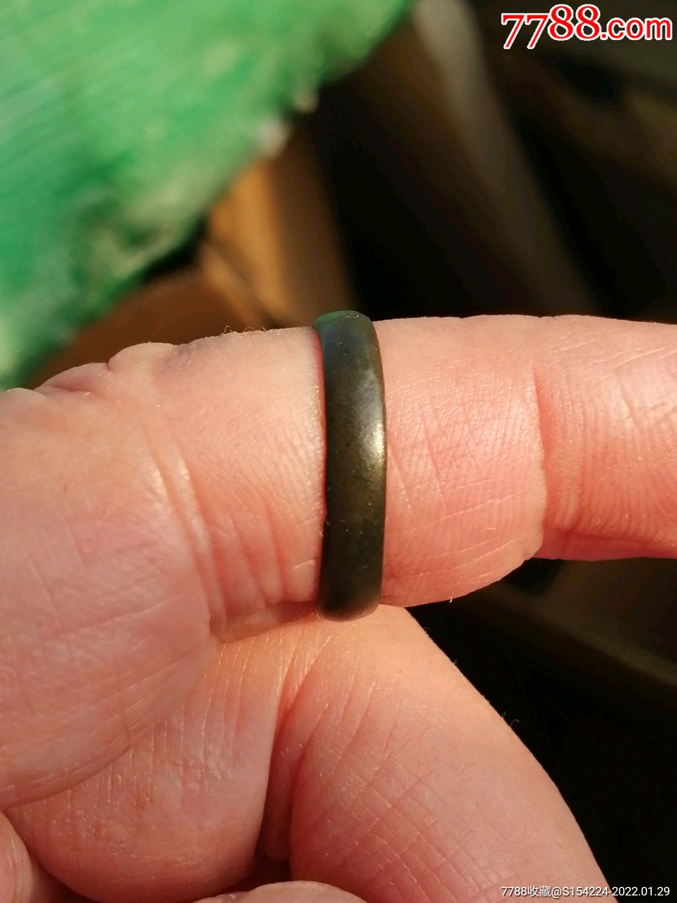 藏传黑漆古泥鳅背天铁戒指