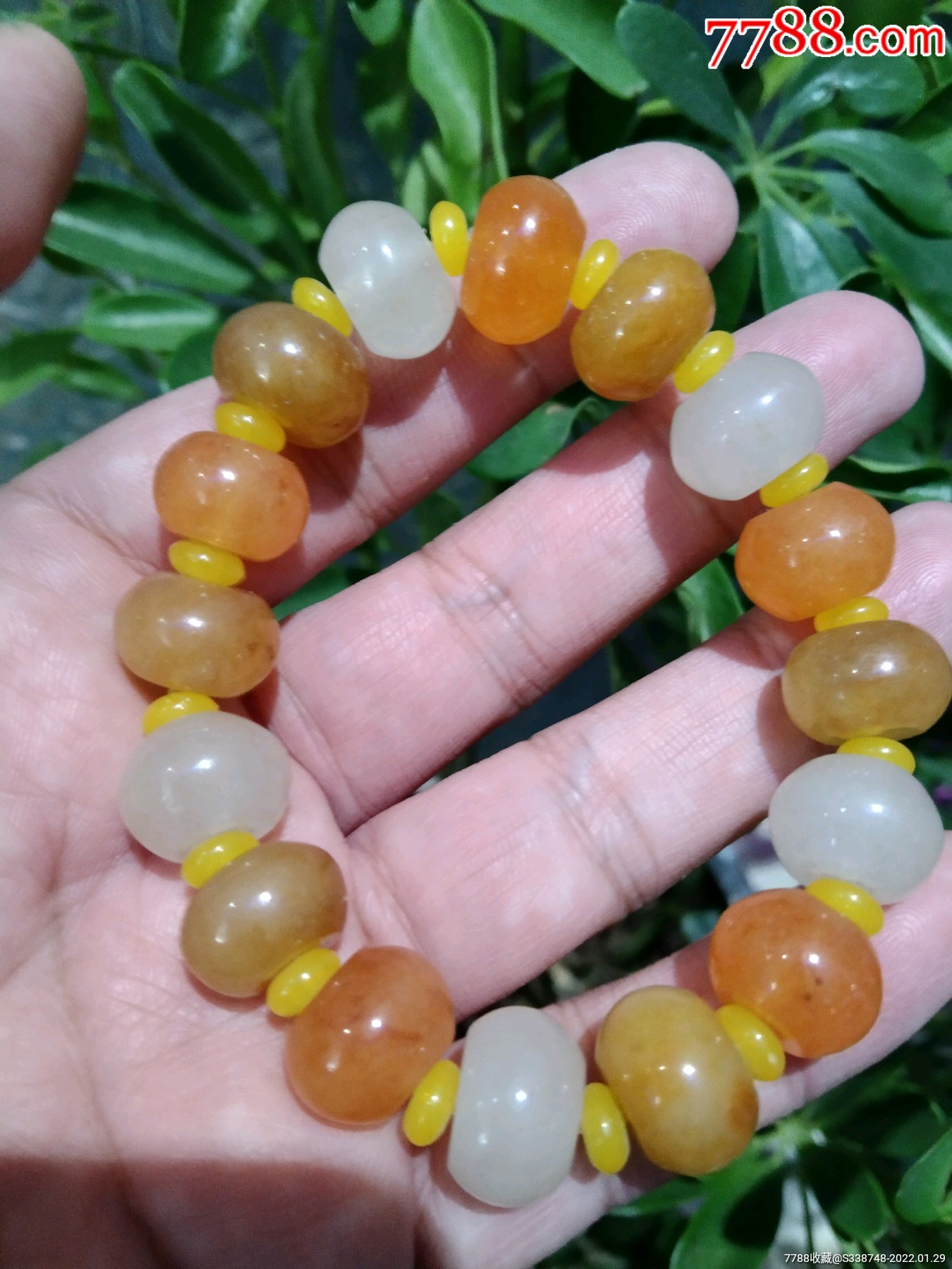 新疆金丝玉多彩手串-价格:399元-se85149292-玛瑙/宝石手串-零售-7788