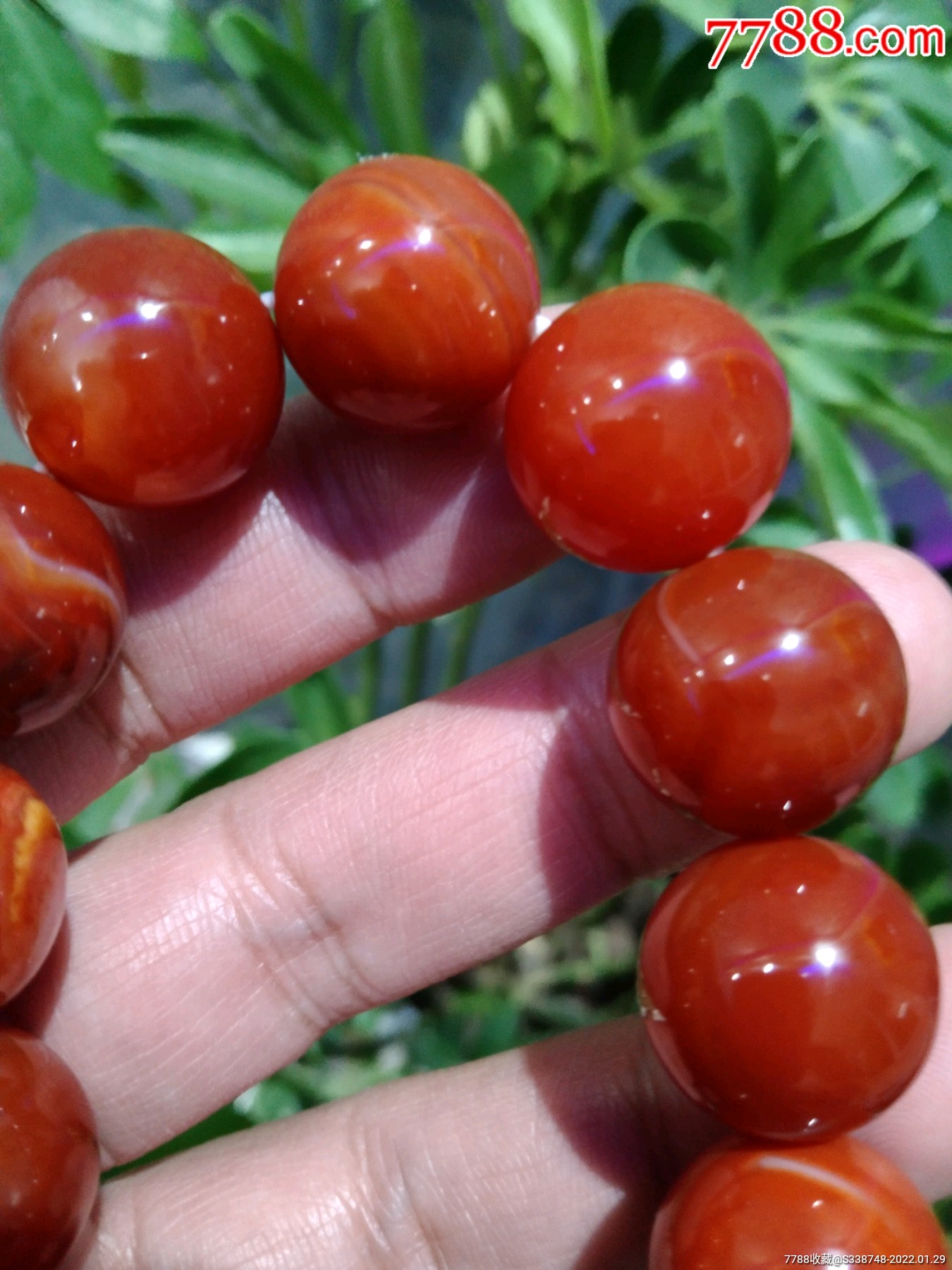 红玛瑙手串中国红链