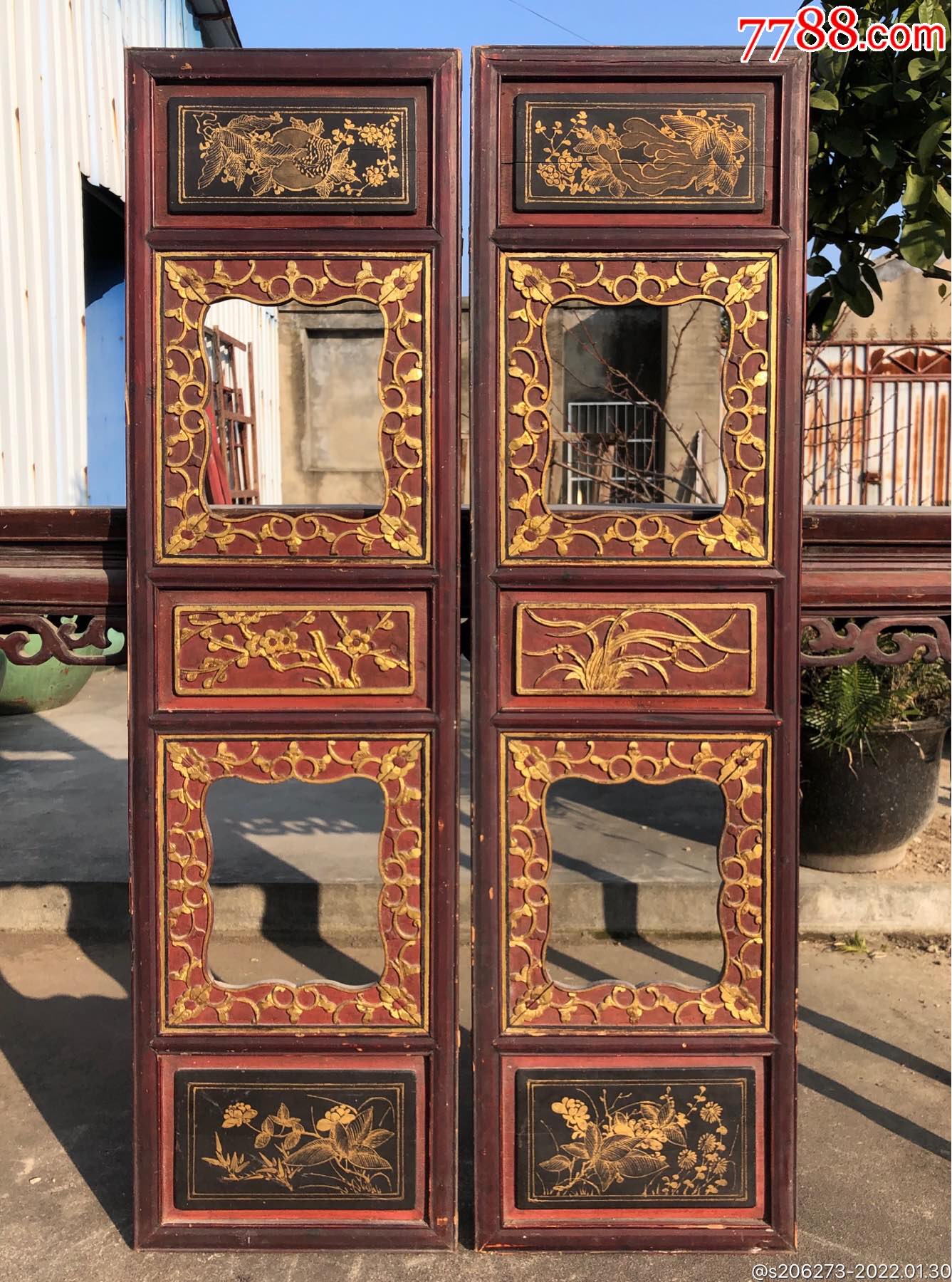 【清代】精品挂屏画框一对-价格:880元-se85152060-木雕花板-零售-7788收藏__收藏热线
