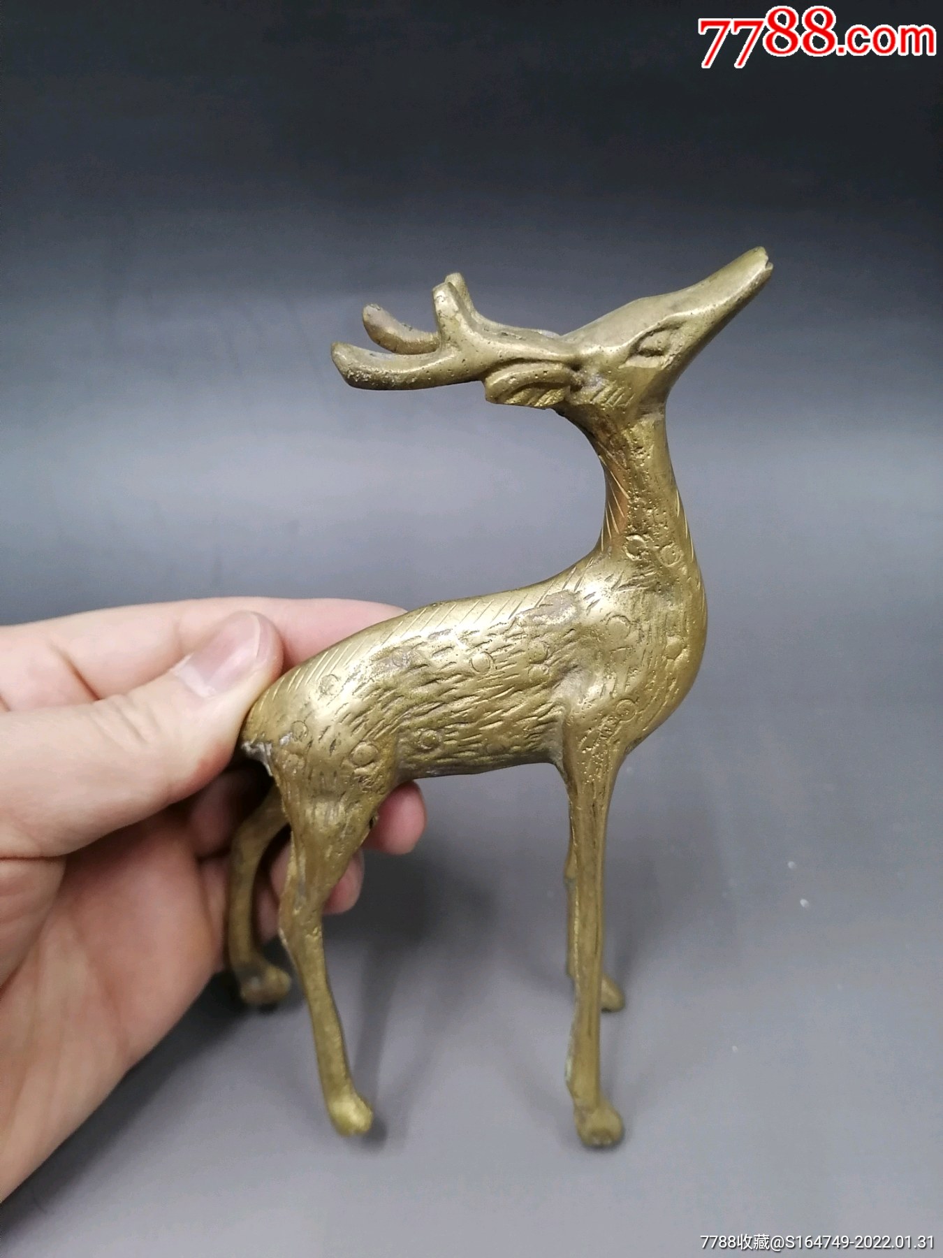 精美铜鹿一对摆件