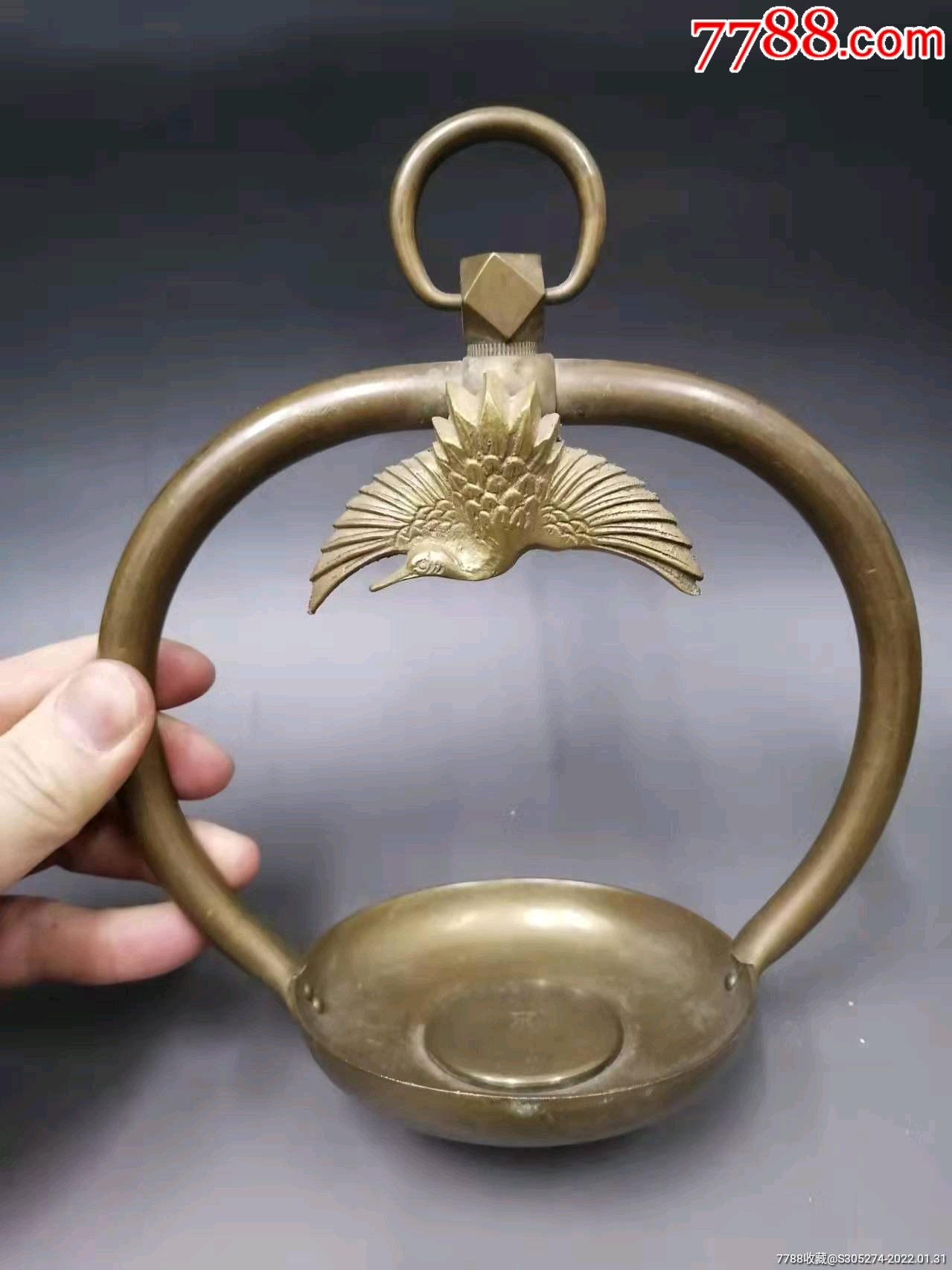 回流老铜器油灯