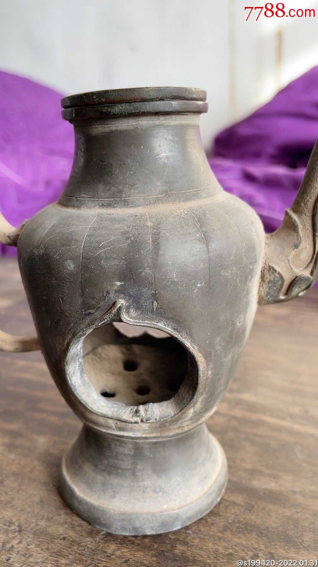 清代点铜锡酒素子保存完好包老