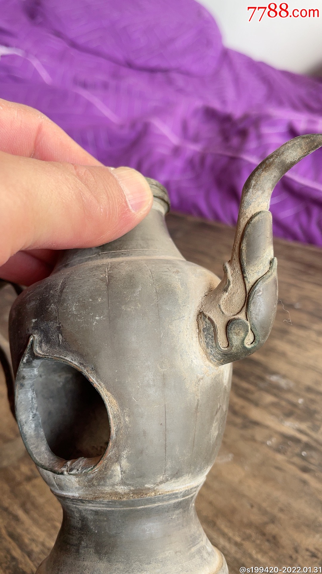 清代点铜锡酒素子保存完好包老