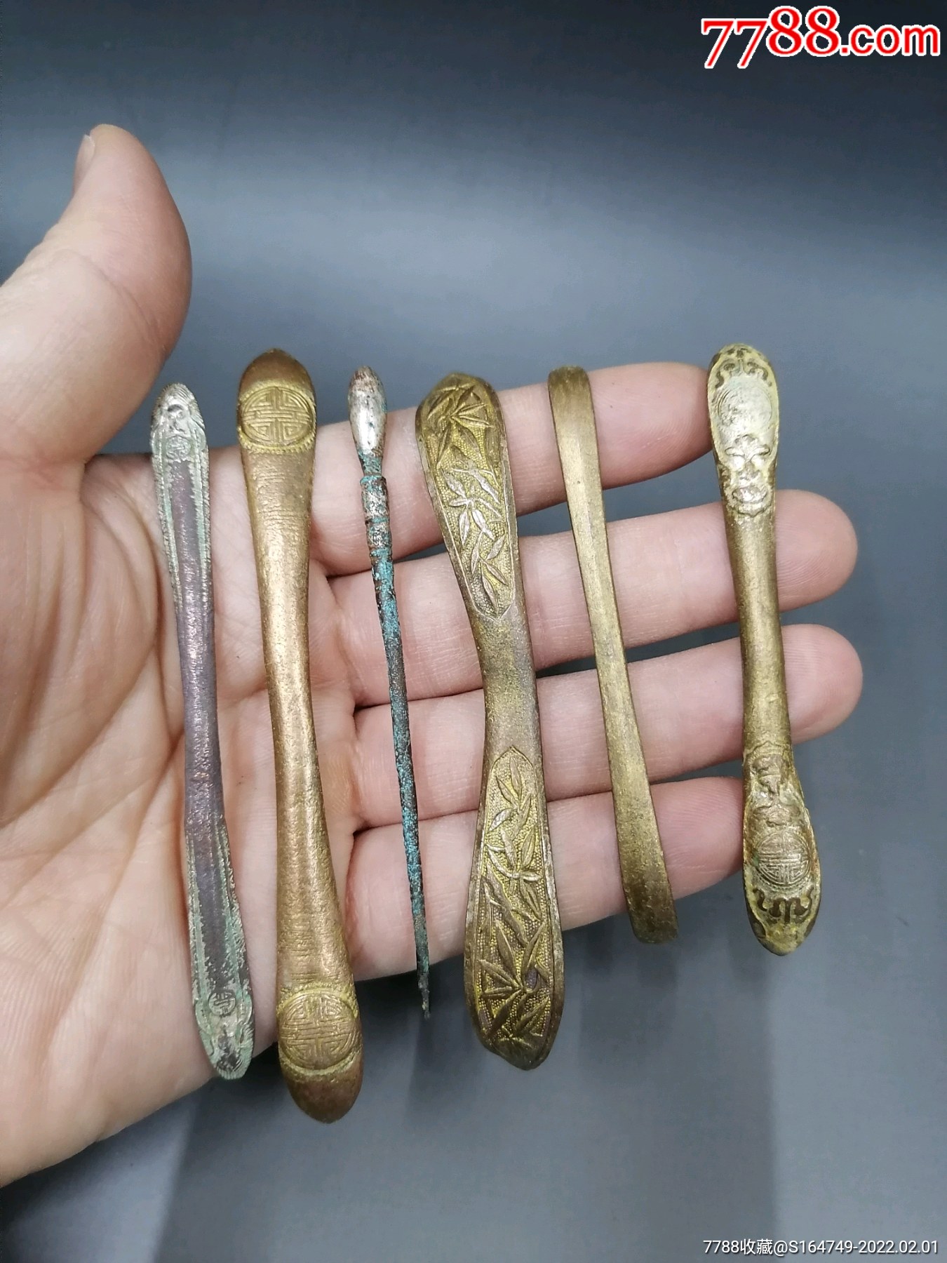 民国时期铜发簪一组