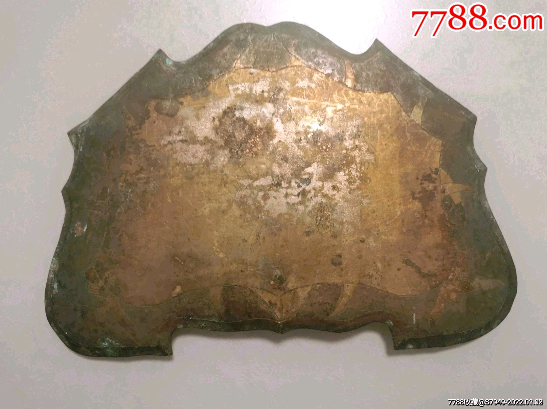 民国空白铜牌一个边有纹饰