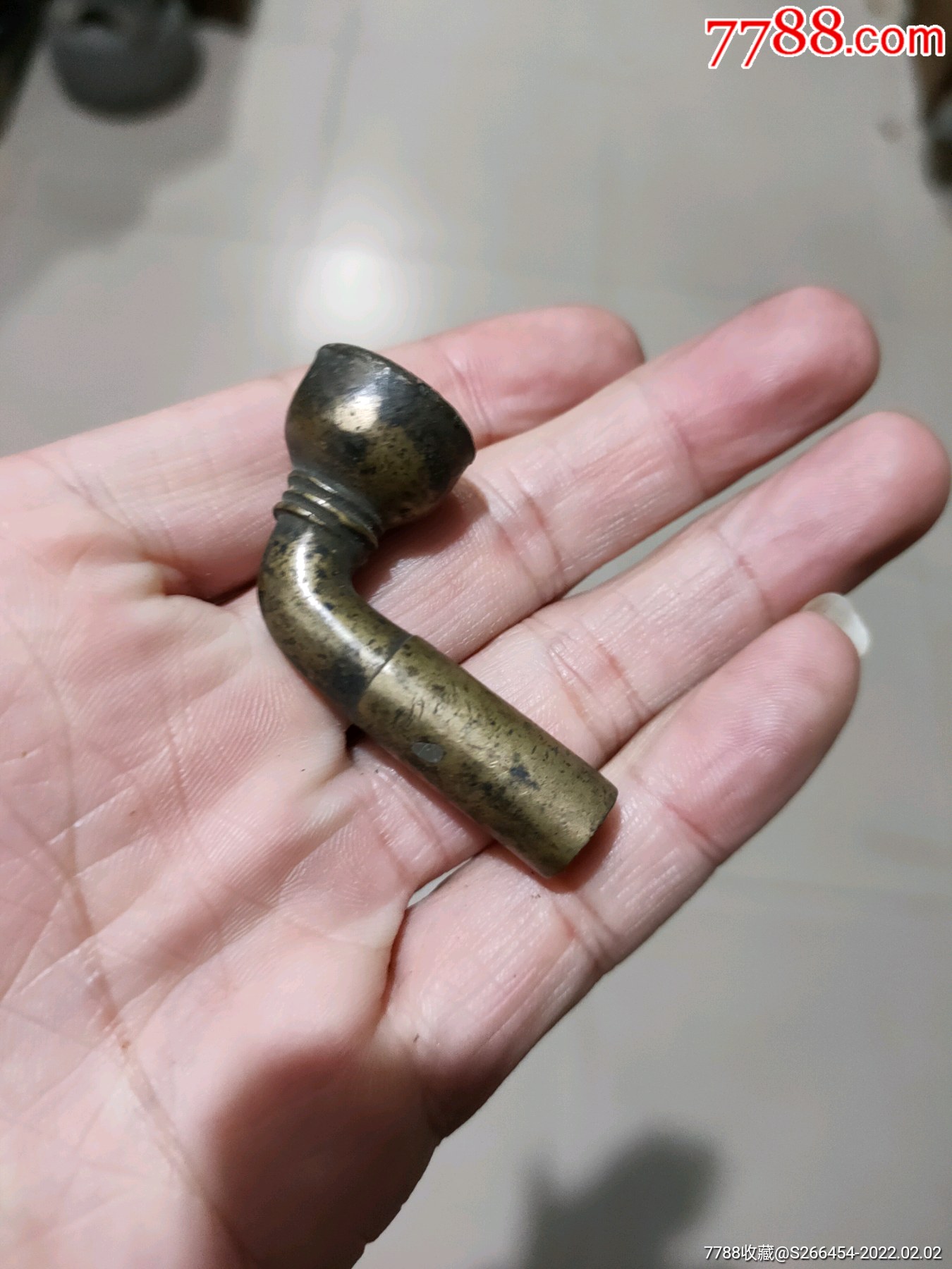 清代烟袋锅,黄铜,三道箍,_烟杆/烟枪/烟锅_图片欣赏_收藏价格_7788
