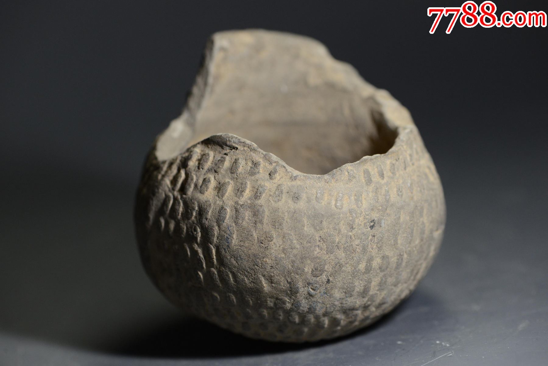 文化期陶罐灰陶罐河姆渡时期博物馆科研教学专用考古发掘757575厘米