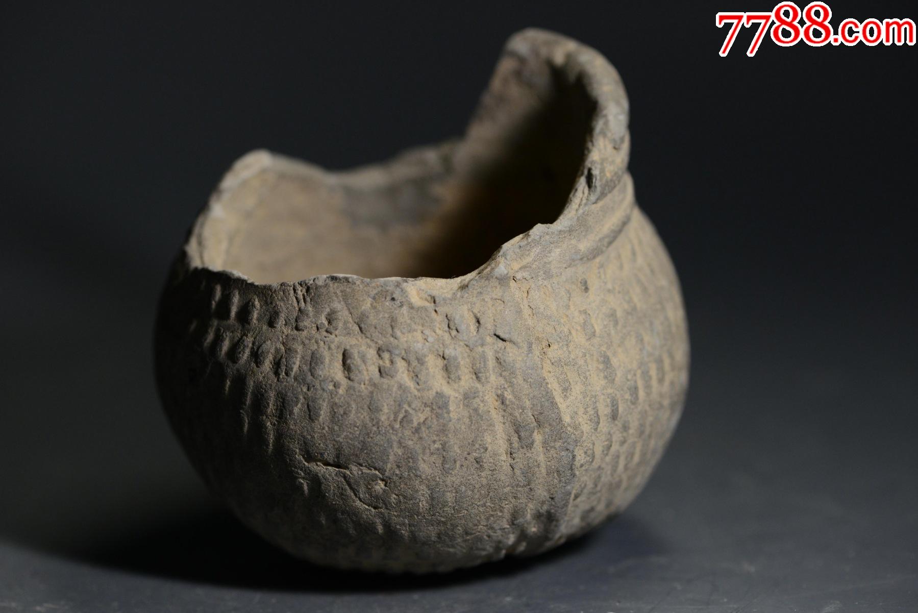 文化期陶罐灰陶罐河姆渡时期博物馆科研教学专用考古发掘757575厘米