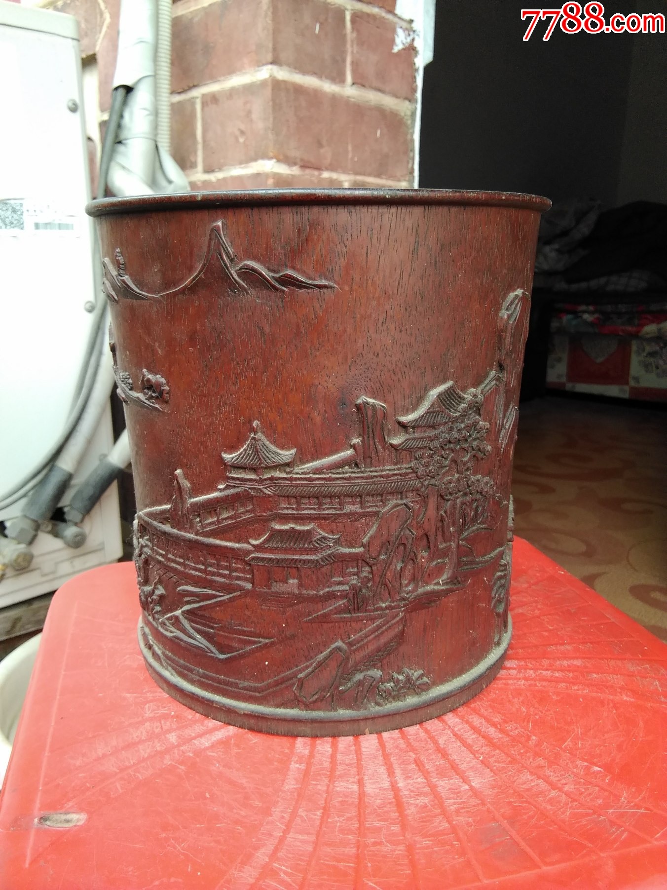 草花梨笔筒实价包邮