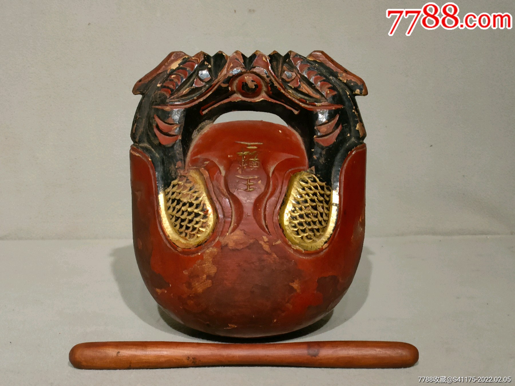 清代特大尺寸敲打老木鱼能正常使用