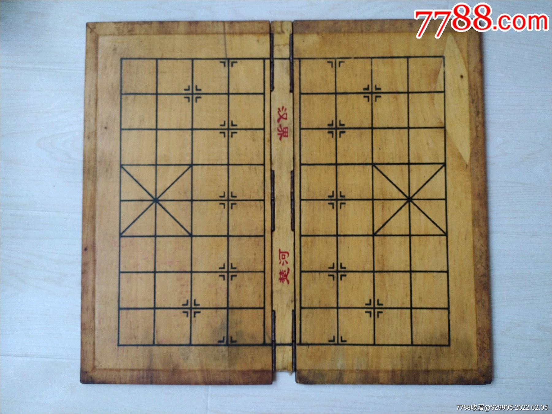 老胶合板木象棋盘格子尺寸5x5厘米