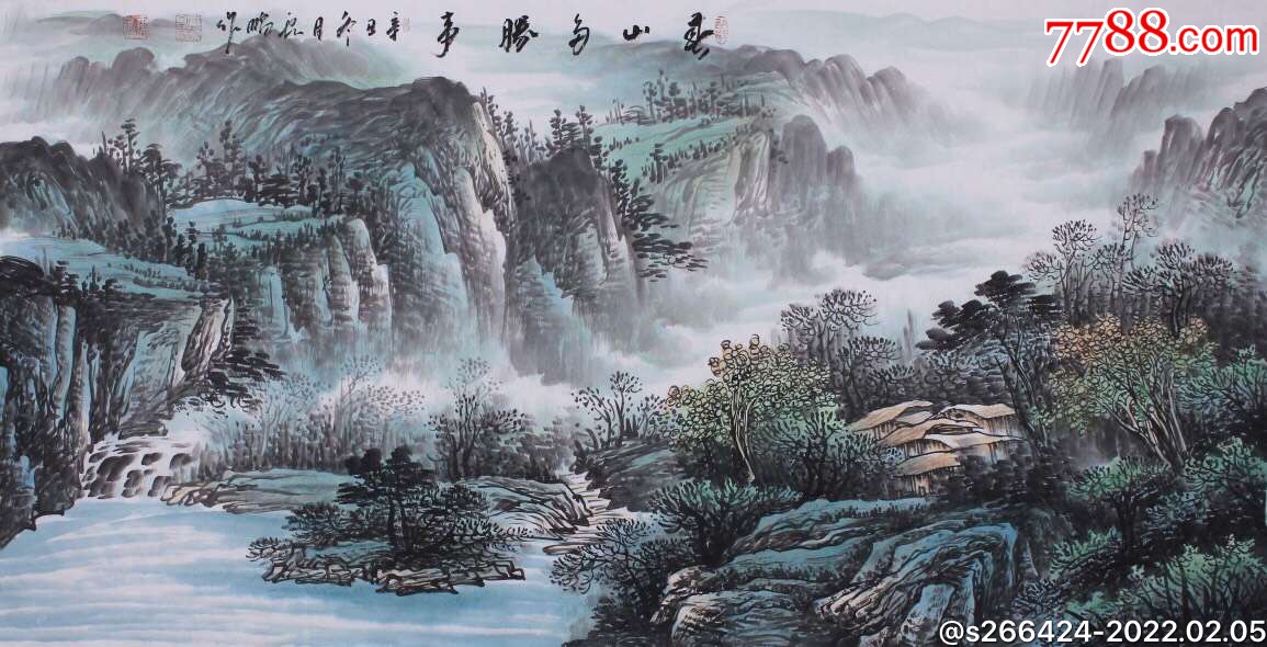 高云鹏(春山多胜事等)_山水国画原作_图片价格_收藏价值_7788铜锁收藏