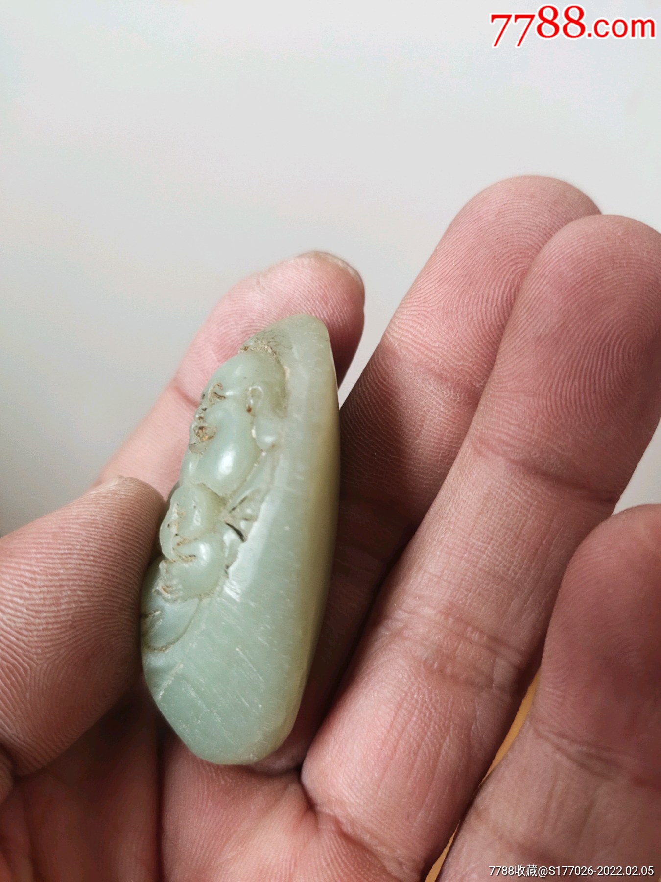 老和田玉籽料玉佛弥勒佛挂件