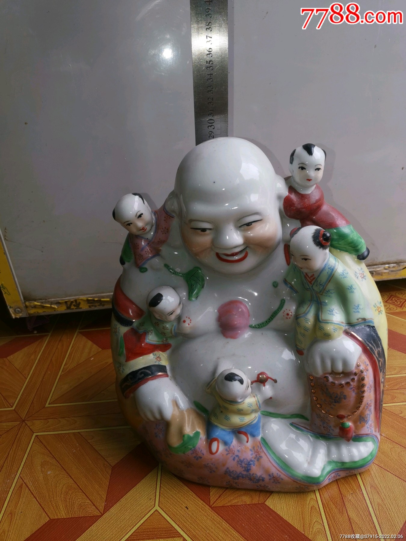 景德镇陶瓷多仔佛五子佛高30品相完好无损尺寸如图所示