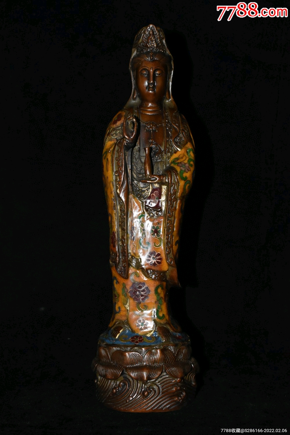 铜景泰蓝观音,不议价-价格:680元-se85228403-铜像/铜佛像-零售-7788