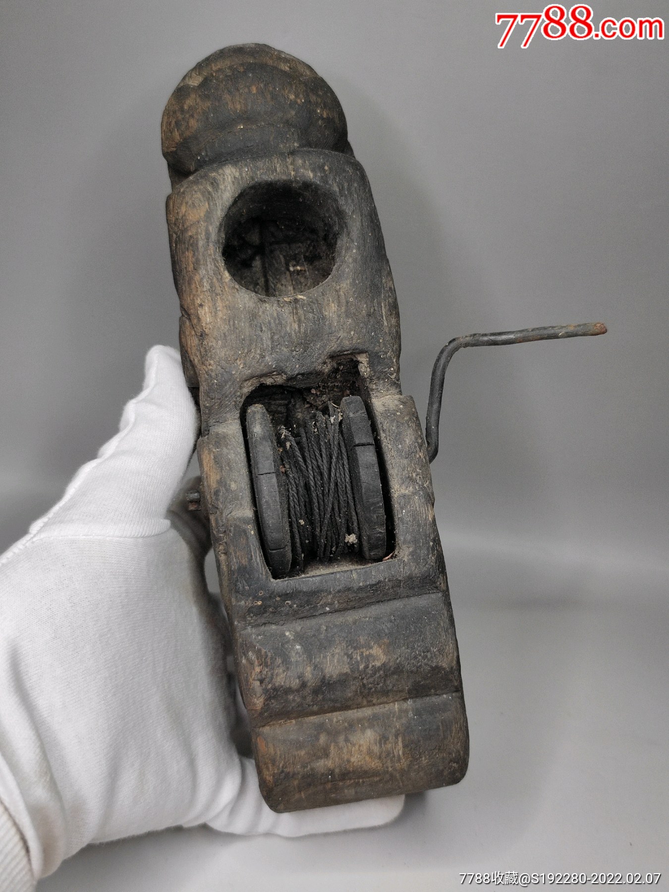 清代老墨斗龙头墨斗龙头造型鲁班发明的工具长24cm宽65cm高9c